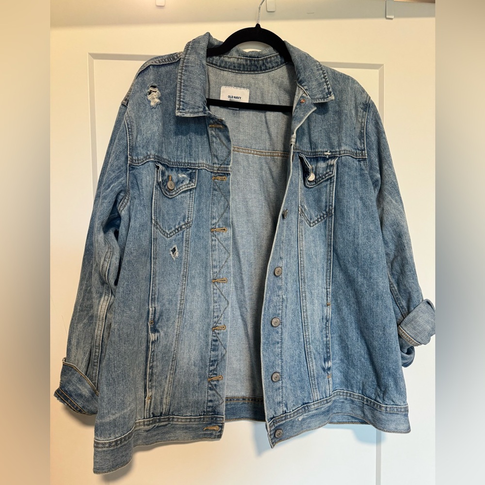 Distressed Old Navy Jean Jacket